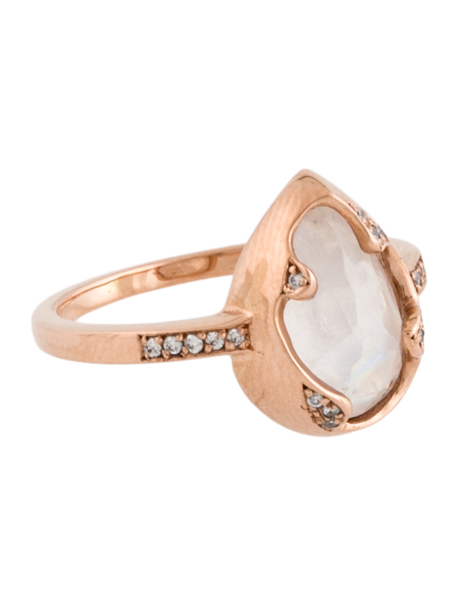 Ring 14K 2.14ctw Moonstone Labradorite & Diamond Cocktail