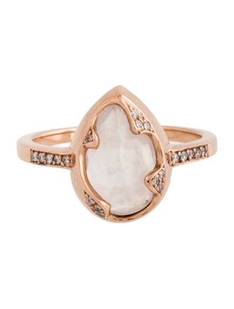 Ring 14K 2.14ctw Moonstone Labradorite & Diamond Cocktail Ring