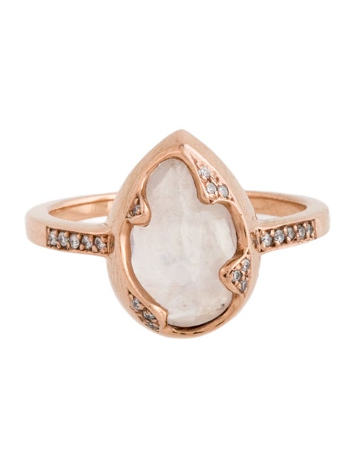 Ring 14K 2.14ctw Moonstone Labradorite & Diamond Cocktail Ring