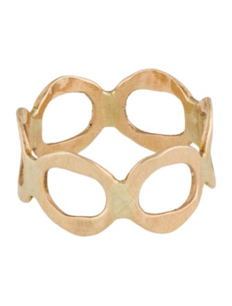 Ring 14K Hammered Circle Motif Midi Ring