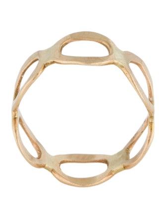 Ring 14K Hammered Circle Motif Midi Ring