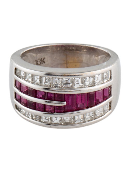 Ring 18K 1.01ctw Ruby & Diamond Band