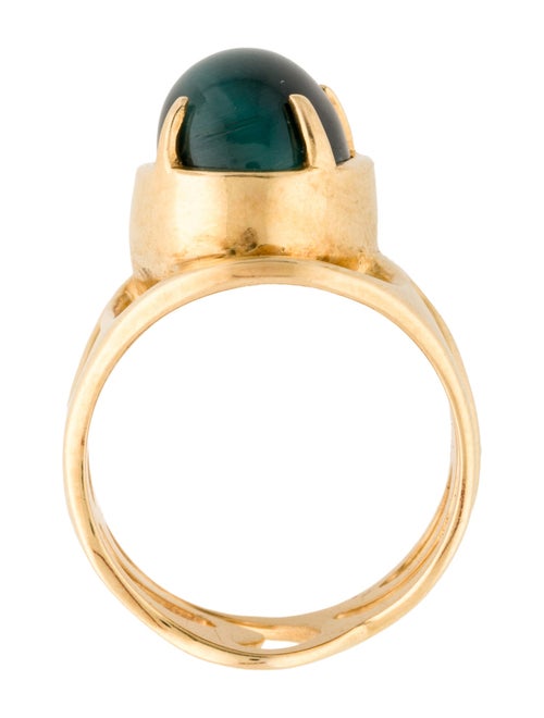 Ring 18K 6.47ct Cat's Eye Tourmaline Cocktail Ring