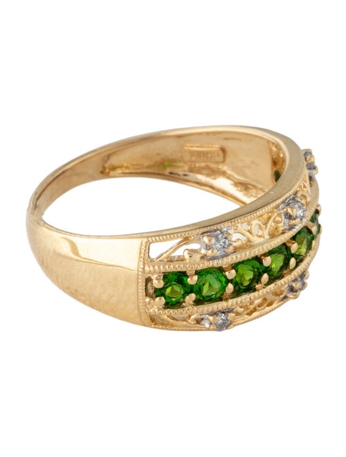 Ring 14K Diopside & Diamond Band