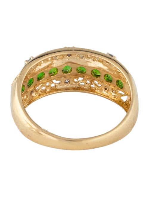 Ring 14K Diopside & Diamond Band