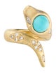 Ring 18K 2.41ct Turquoise & Diamond Snake Cocktail Ring