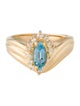 Ring 14K Aquamarine & Diamond Cocktail Ring