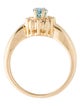 Ring 14K Aquamarine & Diamond Cocktail Ring