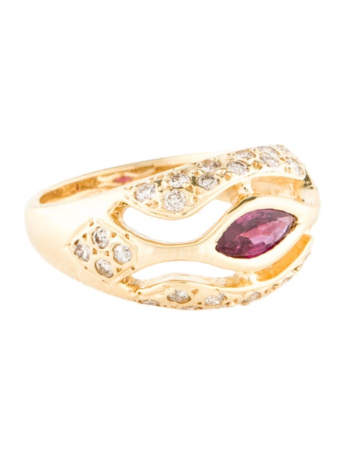 Ring 14K Ruby & Diamond Band