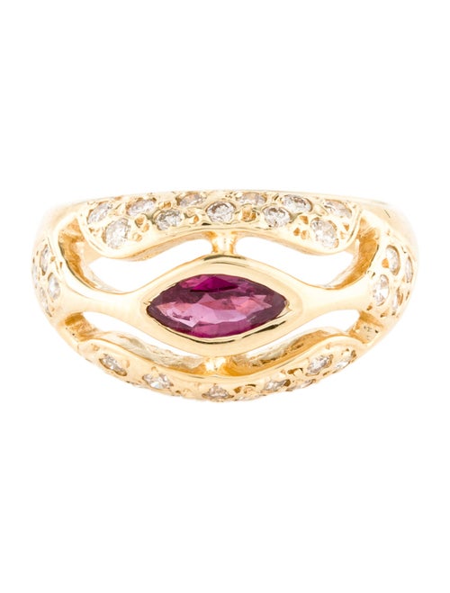 Ring 14K Ruby & Diamond Band