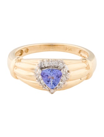 Ring 14K Tanzanite & Diamond Cocktail Ring