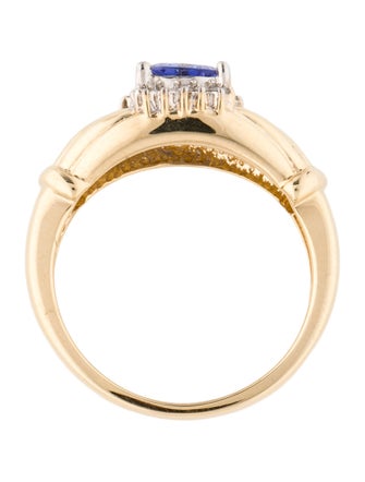 Ring 14K Tanzanite & Diamond Cocktail Ring