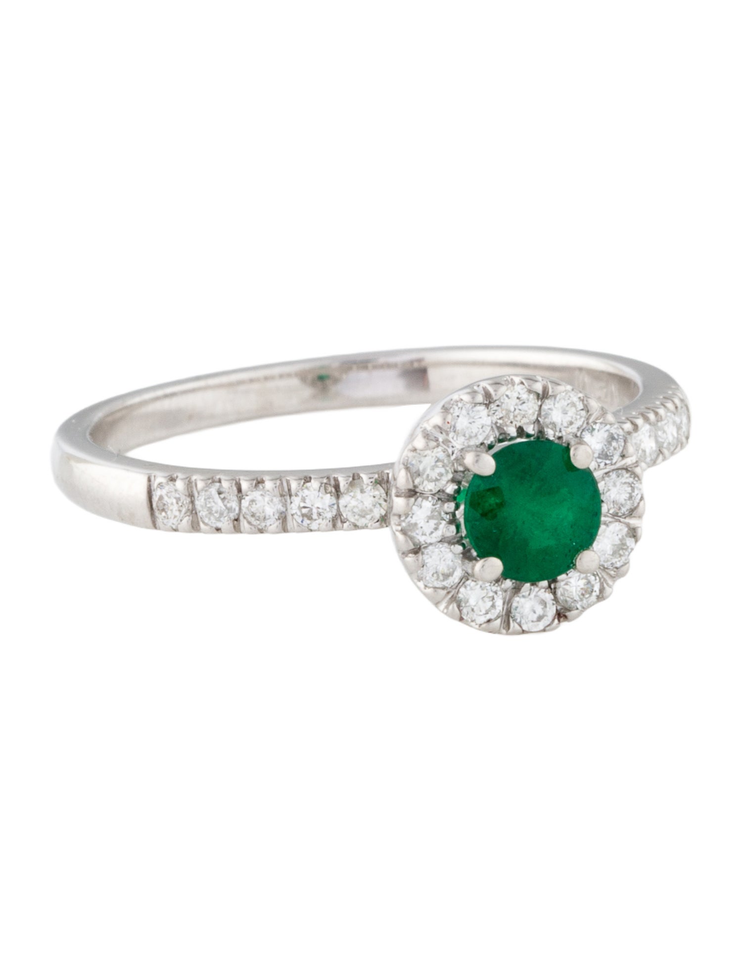 Ring 14K Emerald & Diamond Cocktail