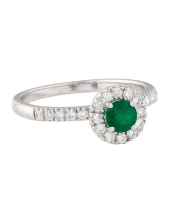 Ring 14K Emerald & Diamond Cocktail Ring