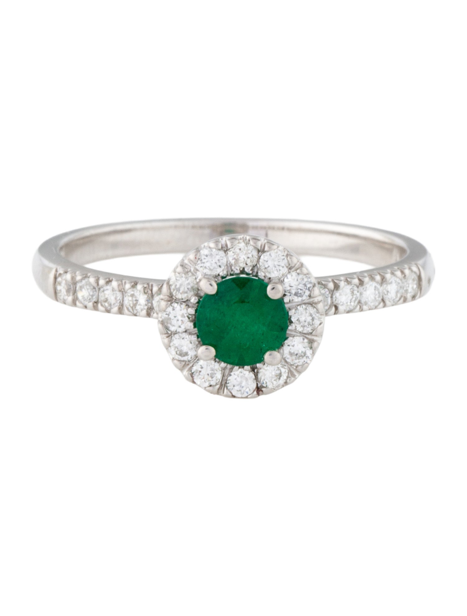 Ring 14K Emerald & Diamond Cocktail Ring