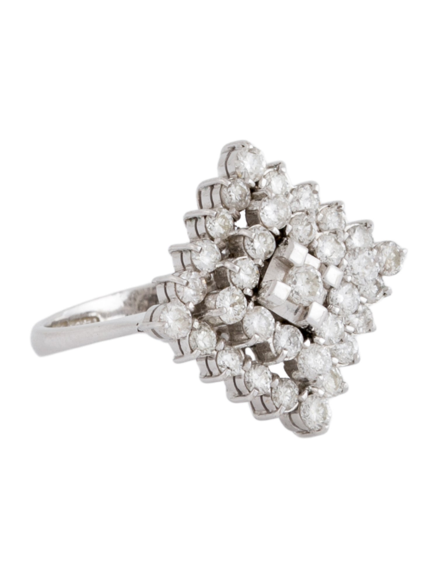 Ring 14K 1.17ctw Diamond Cluster Cocktail