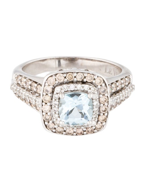Ring 14K 1.00ct Aquamarine & Diamond Cocktail Ring