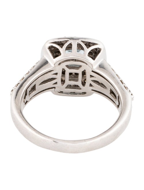 Ring 14K 1.00ct Aquamarine & Diamond Cocktail Ring