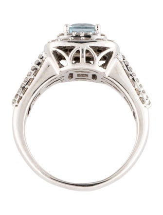 Ring 14K 1.00ct Aquamarine & Diamond Cocktail Ring