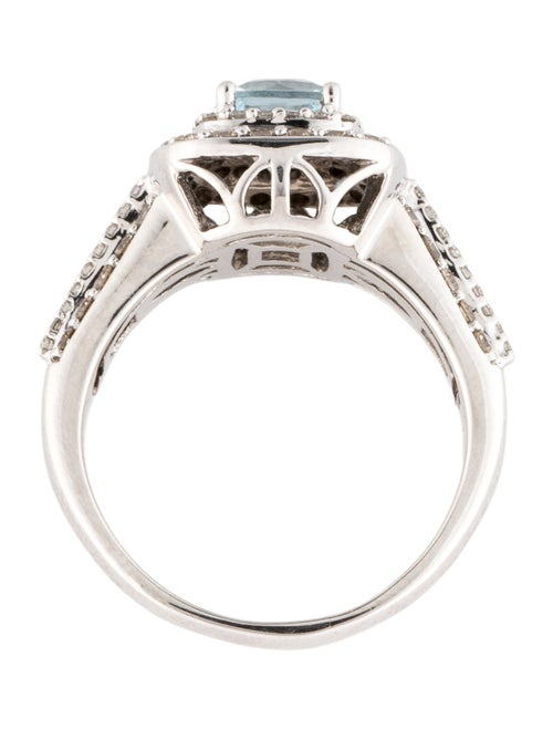 Ring 14K 1.00ct Aquamarine & Diamond Cocktail Ring