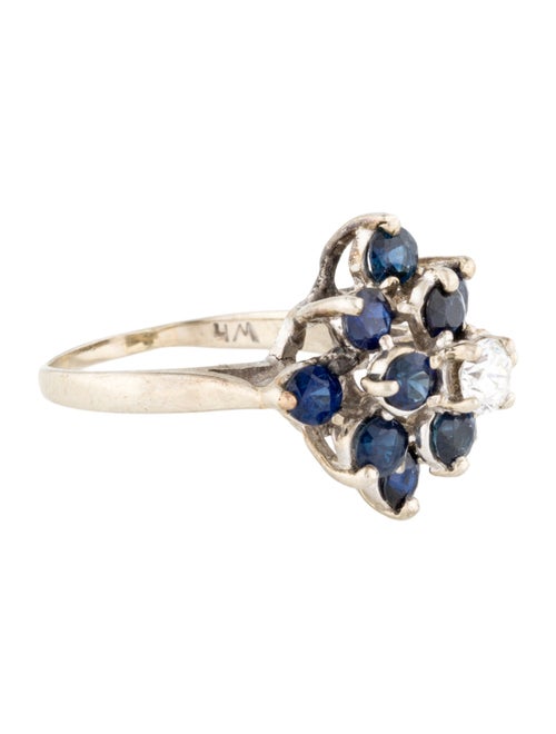 Ring 14K 2.22ctw Sapphire & Diamond Flower Cocktail Ring