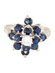 Ring 14K 2.22ctw Sapphire & Diamond Flower Cocktail Ring