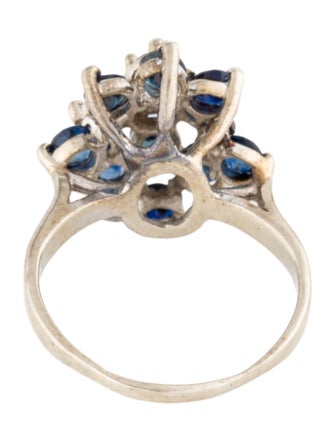 Ring 14K 2.22ctw Sapphire & Diamond Flower Cocktail Ring