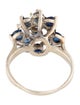 Ring 14K 2.22ctw Sapphire & Diamond Flower Cocktail Ring