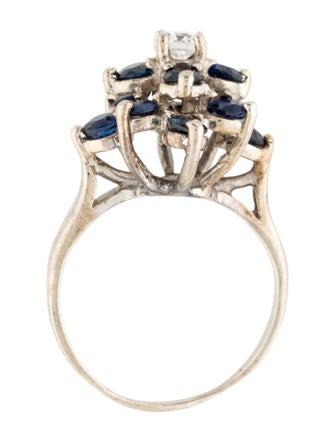 Ring 14K 2.22ctw Sapphire & Diamond Flower Cocktail Ring