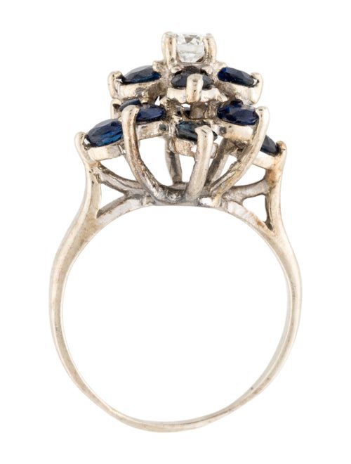 Ring 14K 2.22ctw Sapphire & Diamond Flower Cocktail Ring