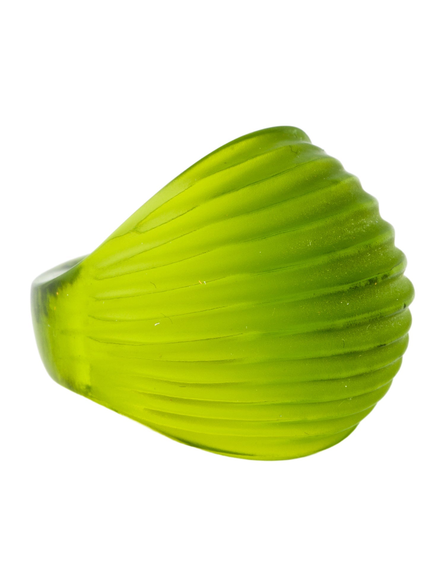 Lalique Crystal Carved Dome Cocktail Ring