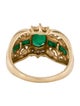Ring 10K Emerald & Diamond Cocktail Ring