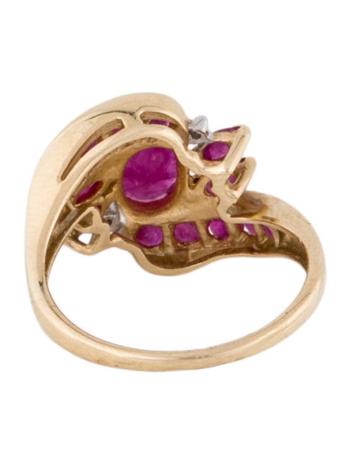Ring 10K Ruby & Diamond Cocktail Ring