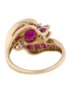 Ring 10K Ruby & Diamond Cocktail Ring
