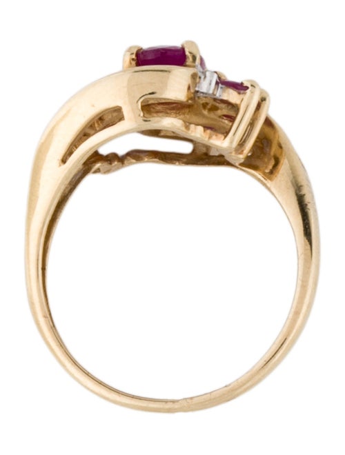 Ring 10K Ruby & Diamond Cocktail Ring