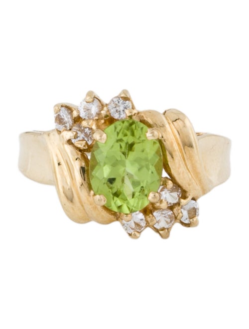 Ring 10K Peridot & Topaz Cocktail Ring