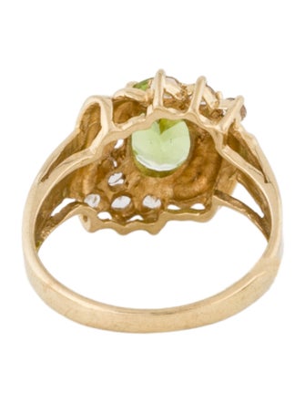 Ring 10K Peridot & Topaz Cocktail Ring