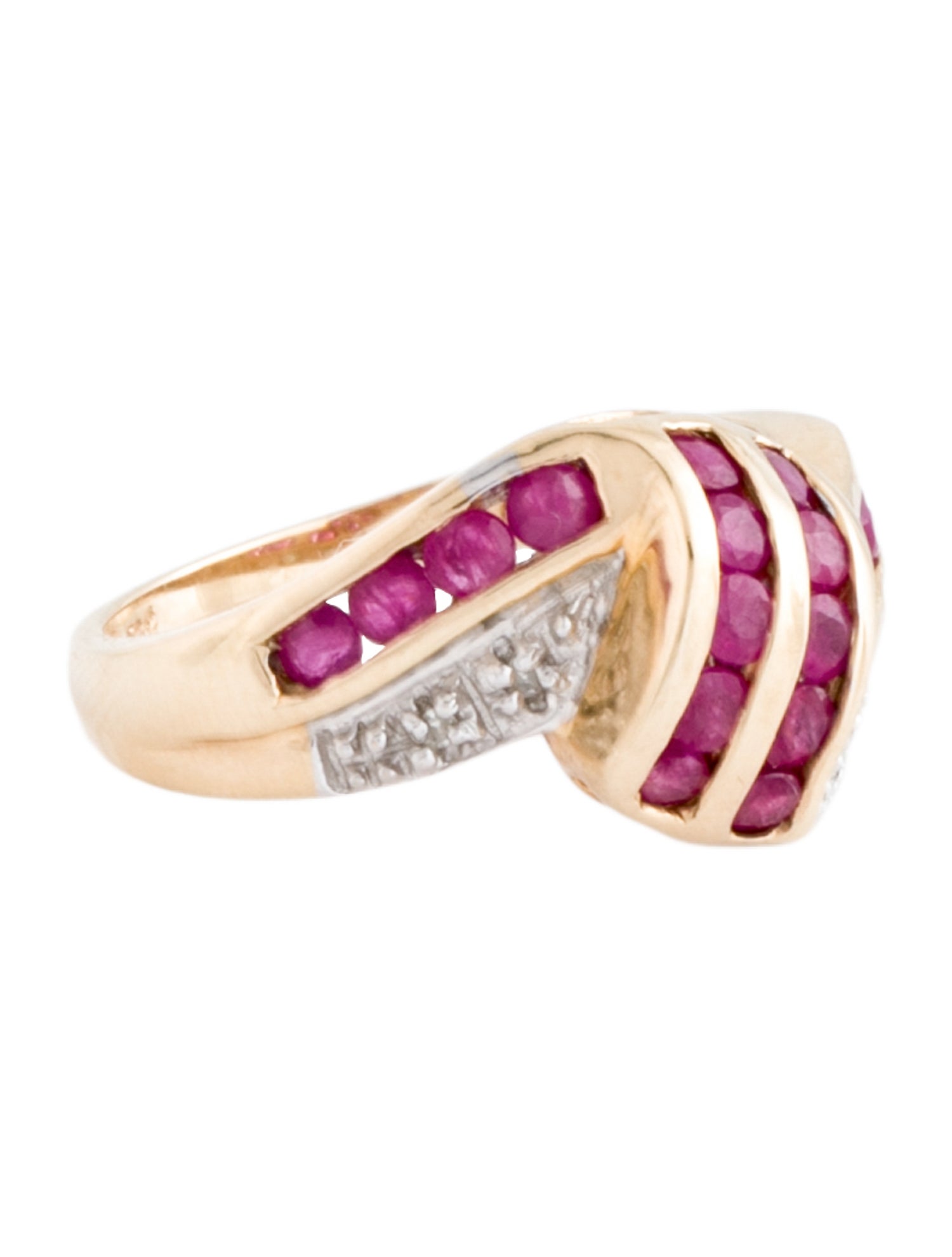 Ring 10K Ruby & Diamond Cocktail Ring