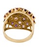 Ring 10K Tourmaline & Amethyst Cluster Cocktail Ring