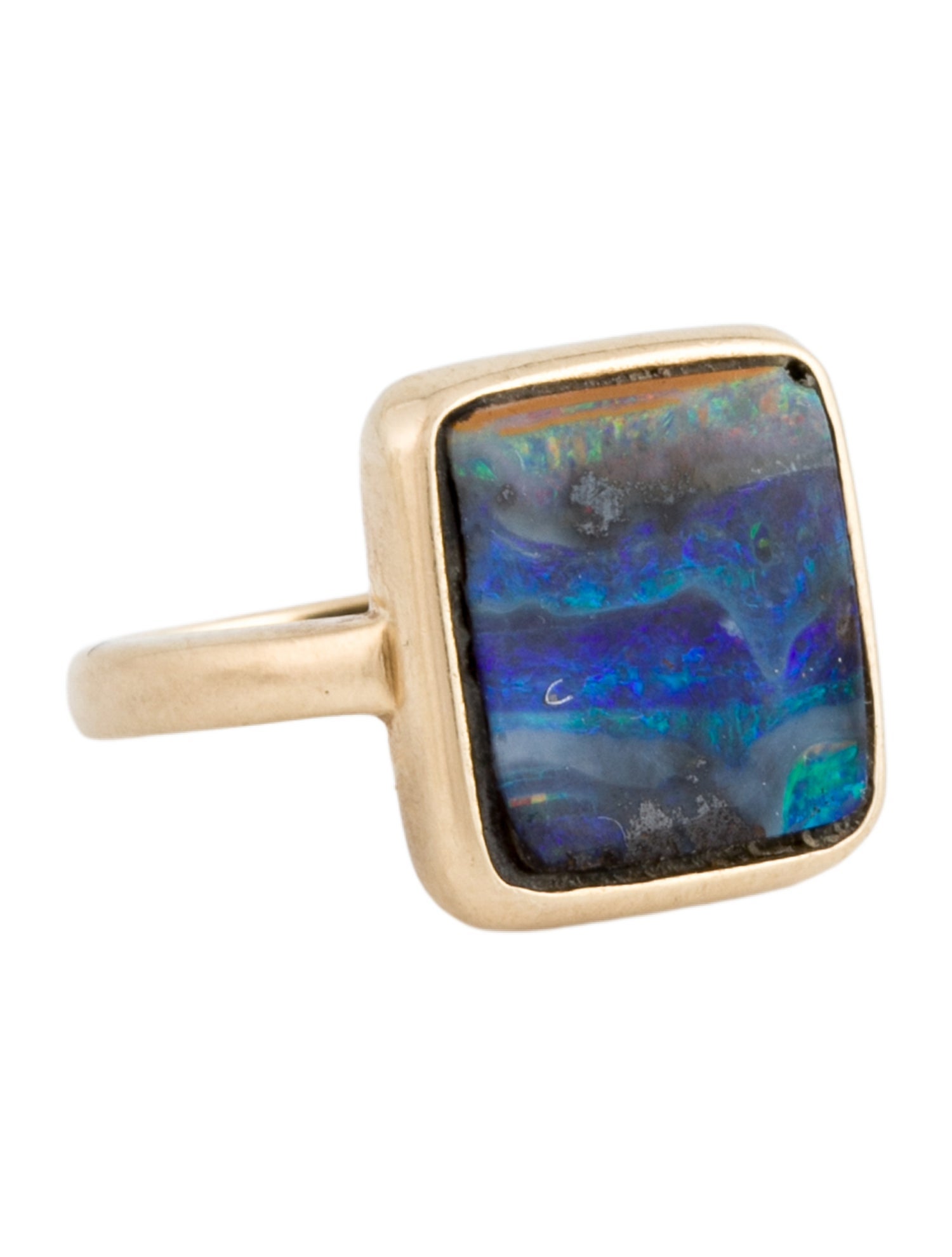 Ring 14K Boulder Opal Cocktail Ring