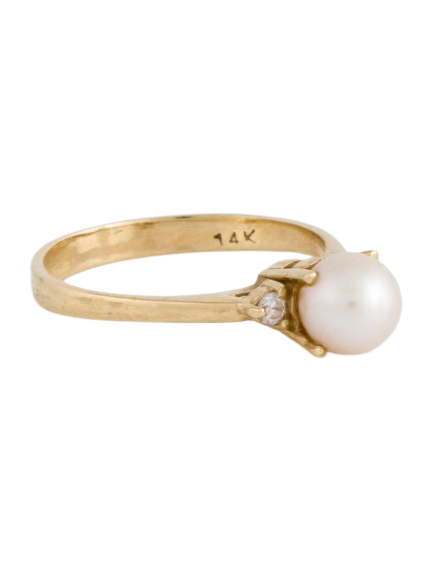 Ring 14K Cultured Pearl & Diamond Cocktail
