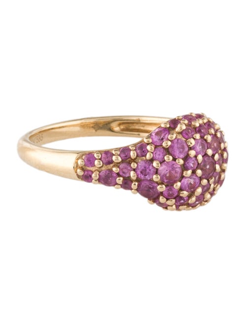 Ring 14K Pink Sapphire Pavé Cocktail Ring