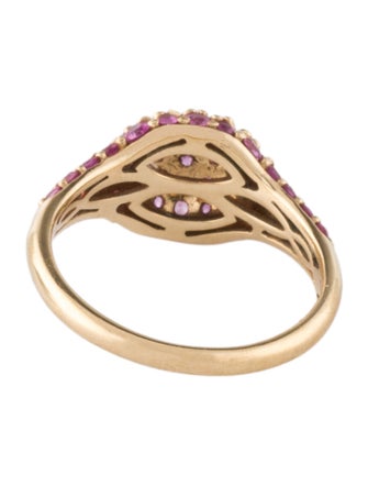 Ring 14K Pink Sapphire Pavé Cocktail Ring