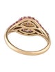 Ring 14K Pink Sapphire Pavé Cocktail Ring