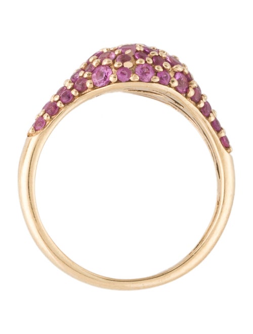 Ring 14K Pink Sapphire Pavé Cocktail Ring