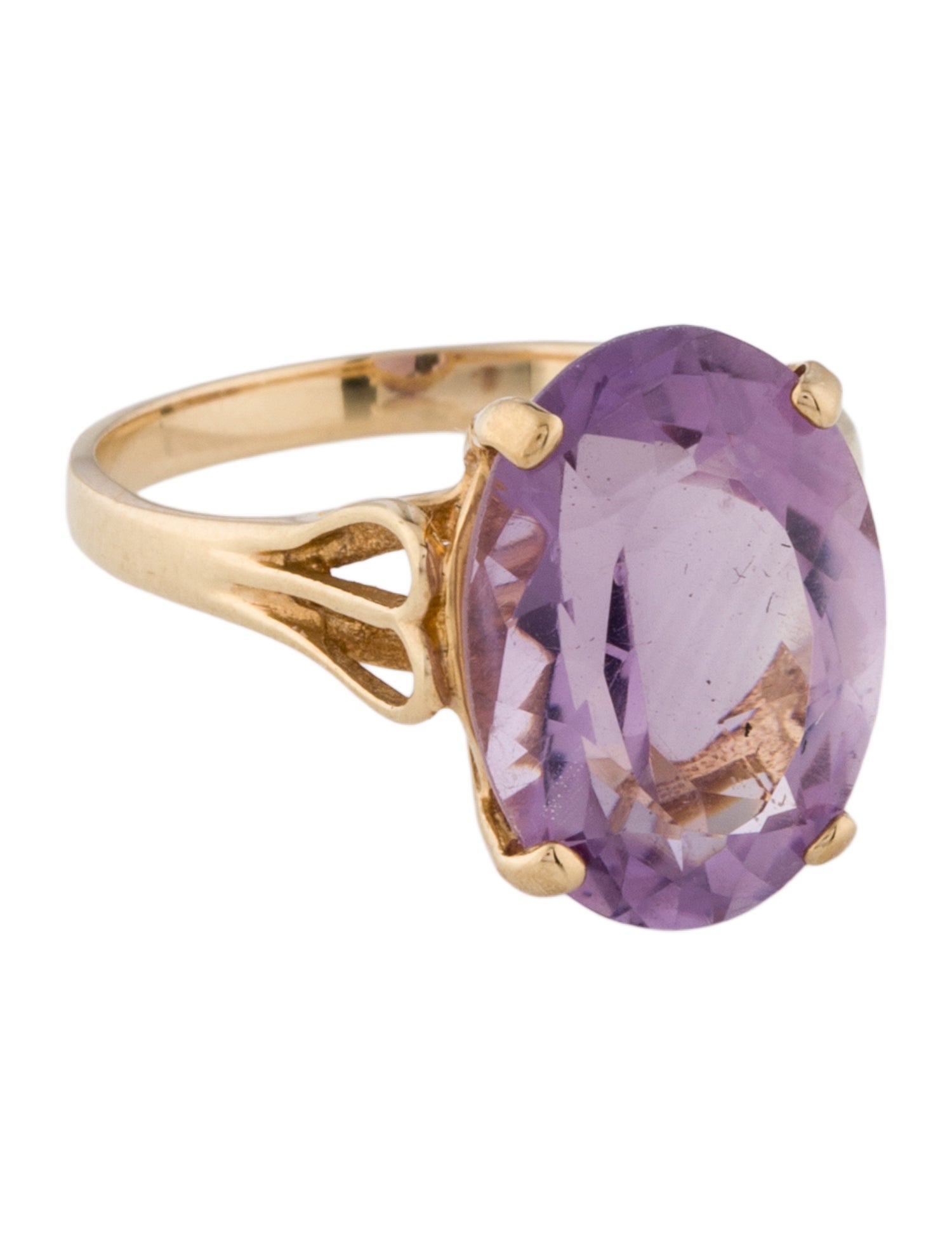 Ring 14K 5.45ct Amethyst Cocktail Ring