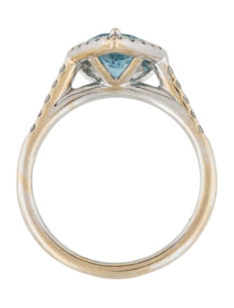 Ring 18K 1.73ctw Aquamarine & Diamond Cocktail Ring