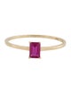 Ring 14K Synthetic Ruby Solitaire Ring