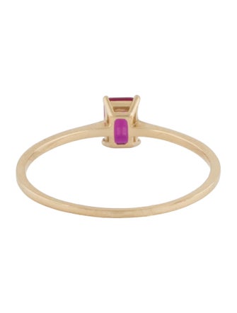 Ring 14K Synthetic Ruby Solitaire Ring