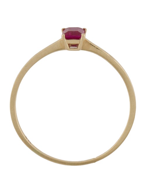 Ring 14K Synthetic Ruby Solitaire Ring